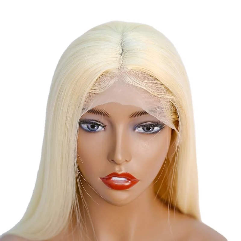 

FDX 613 13*4 hm hair me free gift bone straight human hair frontal wig for black women blonde wig