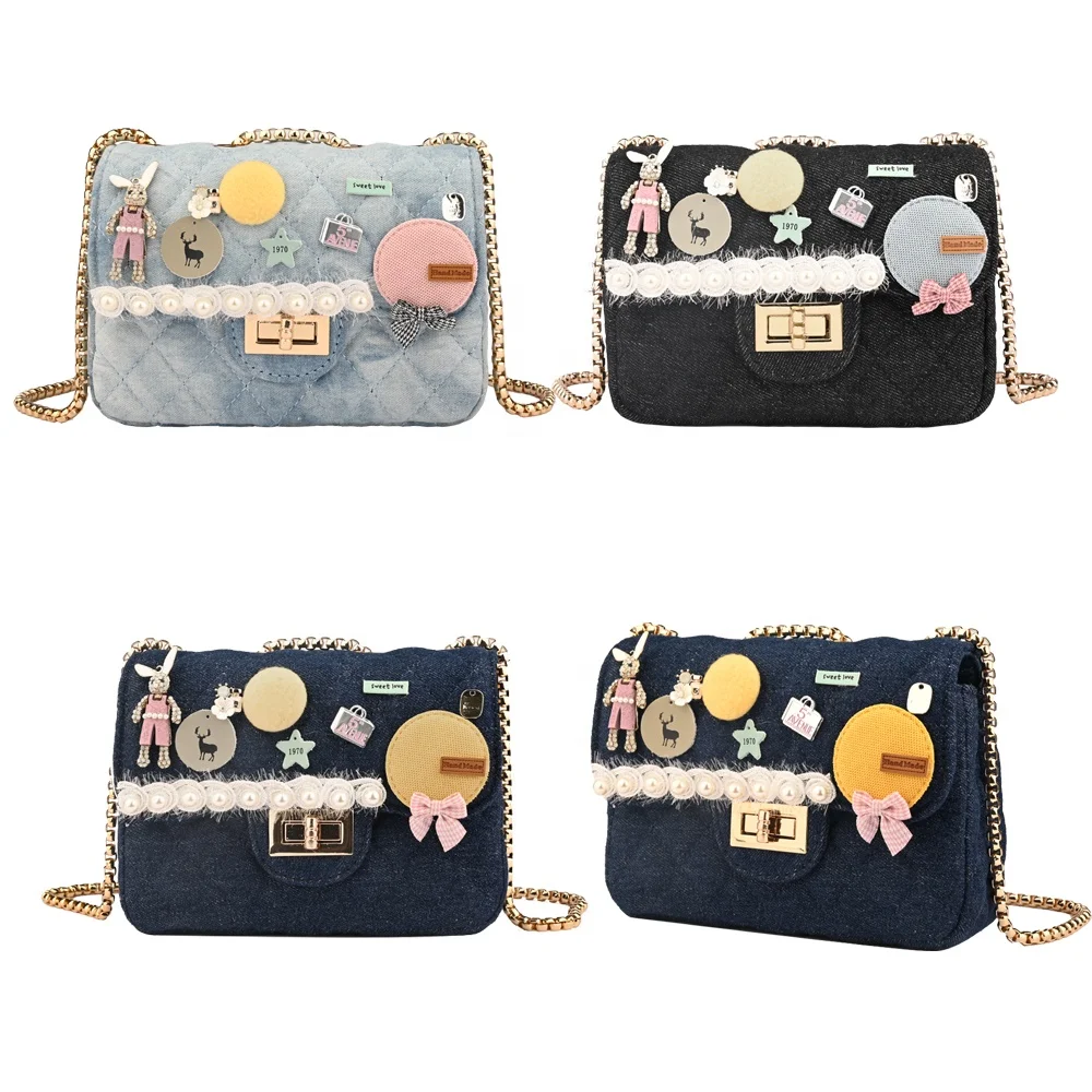 

Kpop Fashion Clutch Vintage Women Handbags Denim Chain Crossbody bag Lady, Avaliable