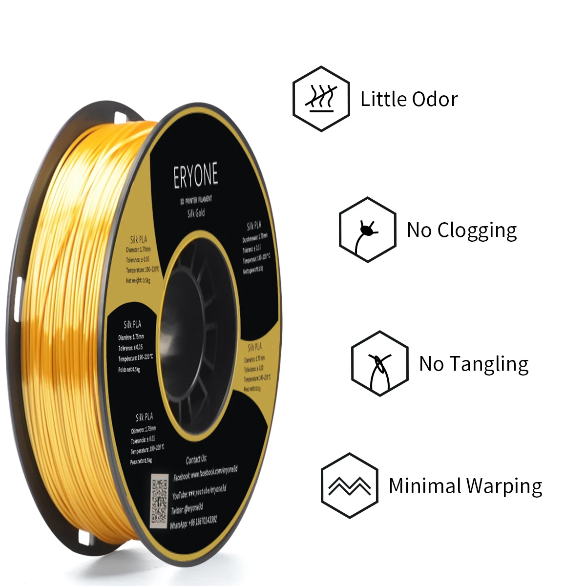 Eryone Gold Silk Pla Filament Shiny 3d Printing Application 3d Print