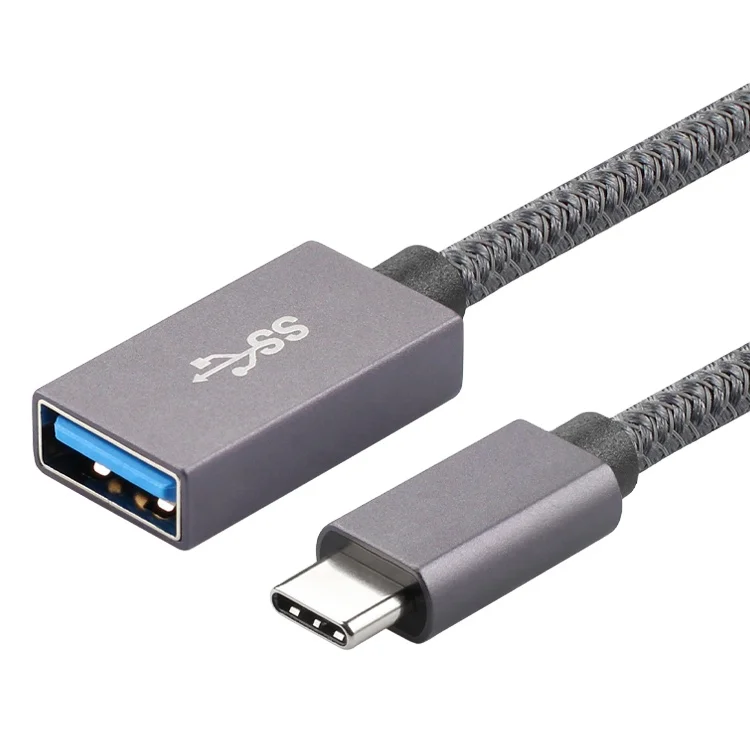 

ULT-unite High Quality Grey 20cm USB-C Male to USB 3.0 USB-A Female OTG Cable