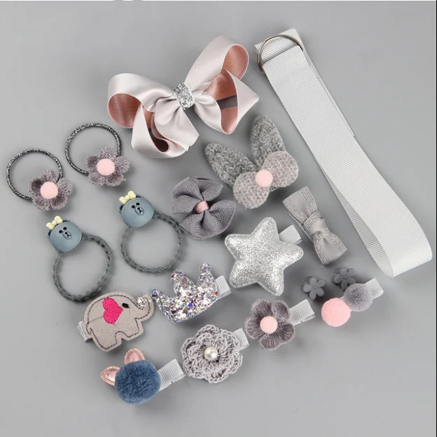 Wholesale 18 Pcs Baby Girls Hair Accessories Hand Made Toddler Cute