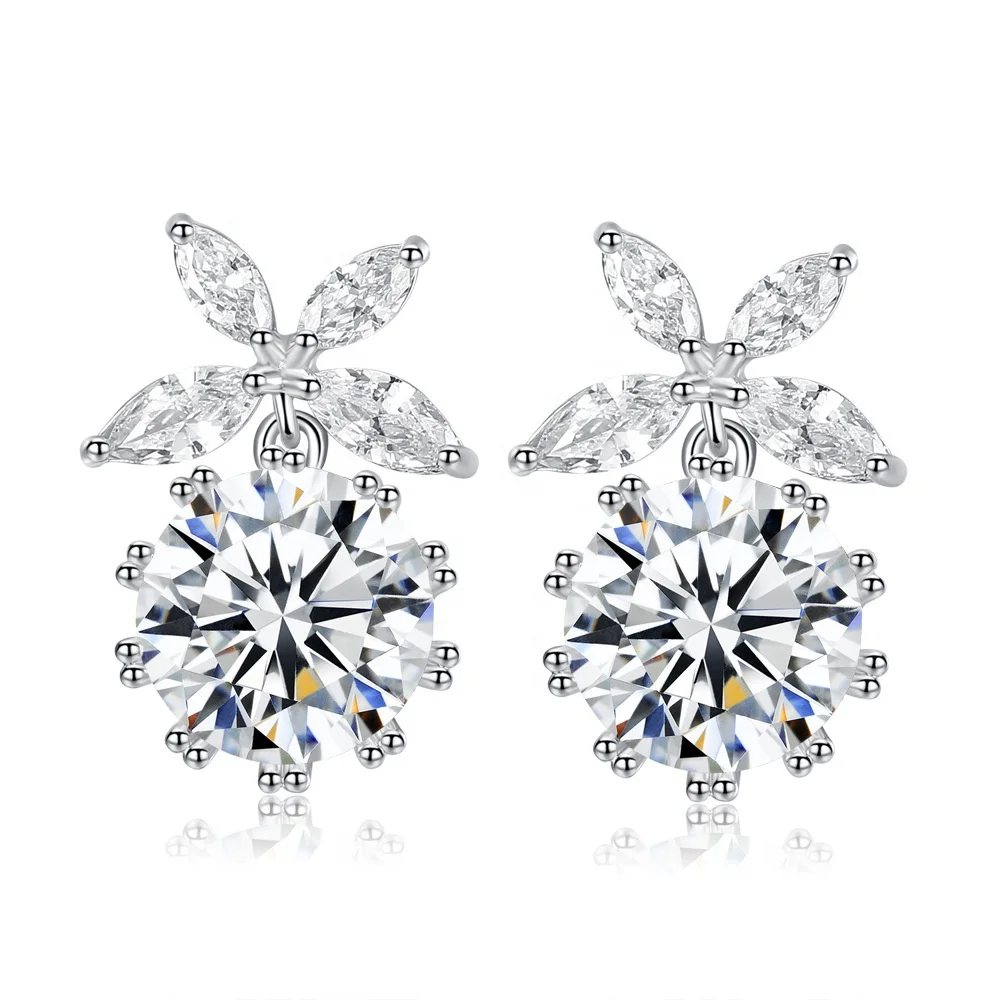 

fashion jewelry flower earrings for women crystal earrings