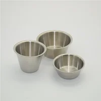 

Stainless steel 18/8 sauce cups - Individual round condiment ramekins, portion dipping sauce cup kitchen set