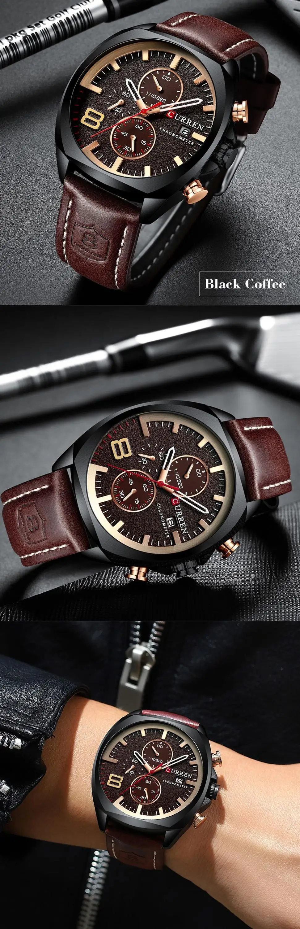 CURREN 8324 Homens Relógios De Luxo Popular Analógico 30M À Prova D' Água Quartz Watch Sport Relógio De Pulso Relogio masculino