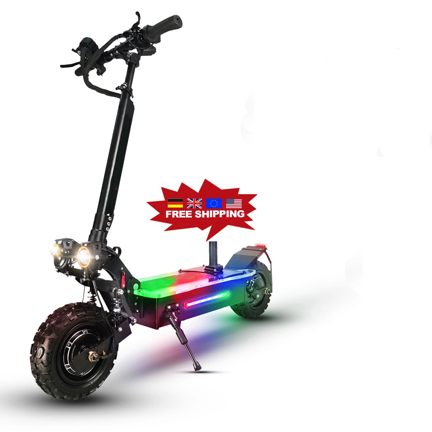 Free Shipping DDP powerful 5600W foldable adult electric kick scooter 75km/h in stock EU USA warehouse