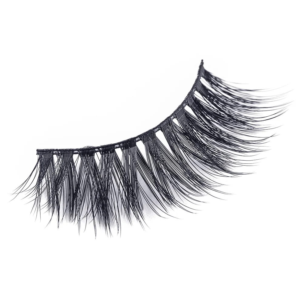 

Manufacturer Vendors Supplies handmade 3d full strip silk faux mink eyelashes with custom box your own brand eyelashes, Black color