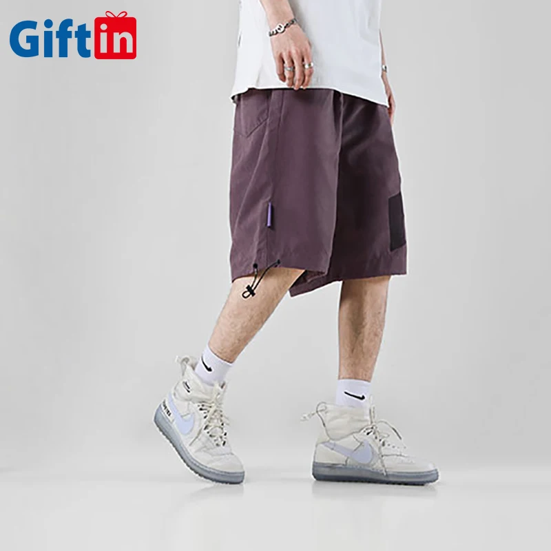 

Solid Color Baggy Cargo Pants Men Hip Hop Pants Men Hip Hop Mens Shorts With Multi Pockets