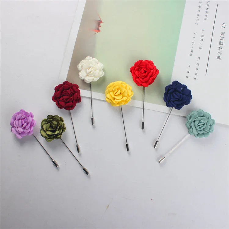 

Fashion multicolor available women brooches flower lapel pin for suits wholesale hand made wedding brooches, As the picture