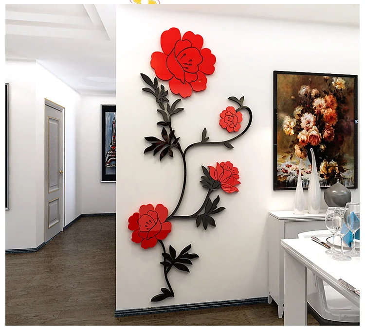 

Home Decoration Flower Wall Decal Poster Living Room Decor Wall Sticker Decoration, Customized color