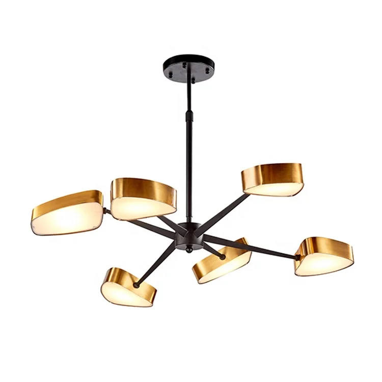Modern Indoor Art Decor Pendant Lamp Gold Lustre Acrylic Led Light Ceiling Tree Branch Chandelier