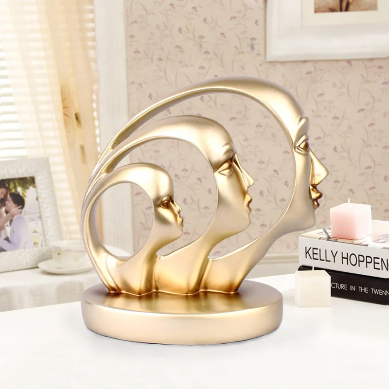 

Modern simple golden rose gold half face makeup resin decoration, Gold, silver,rose gold