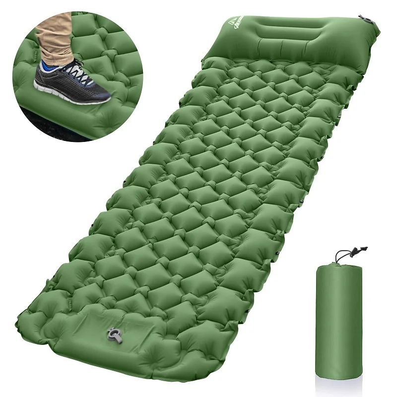 

JETSHARK Outdoor Inflatable Bed Cushion With Built-in Foot Pump Portable Family Camping Travel Inflatable Air Mattress