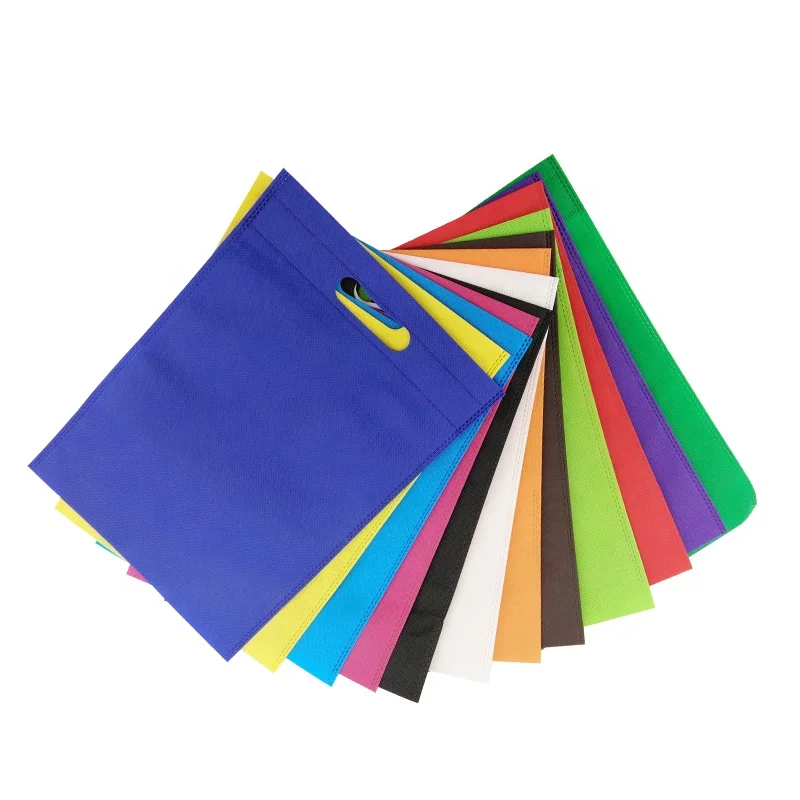 

Factory direct sales colored blank d cut die cut non woven promotional bag customized, Colors