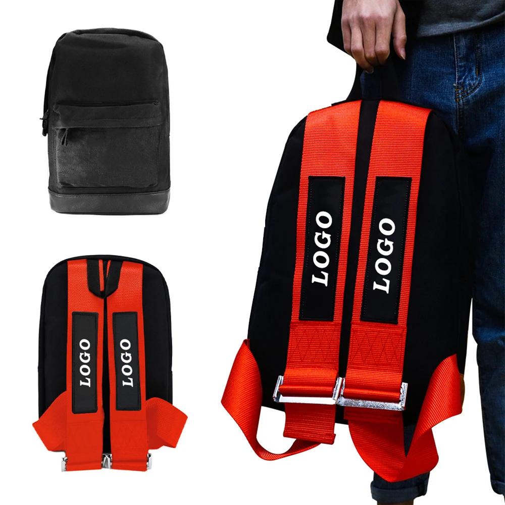 

CUSTOM LOGO 100 models Street Car Guys Seatbelt Fabric Enthusiast drift Misc Tuning Performance JDM Racing Harness bag Backpack