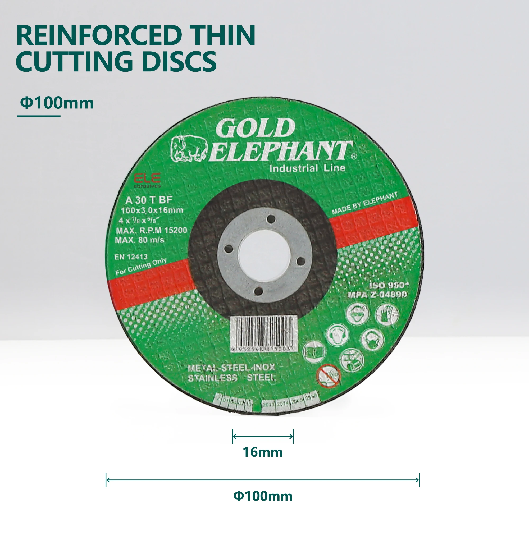 Gold Elephant Abrasive Angle Grinder 4 Inch Super Thin 105mm Cutting