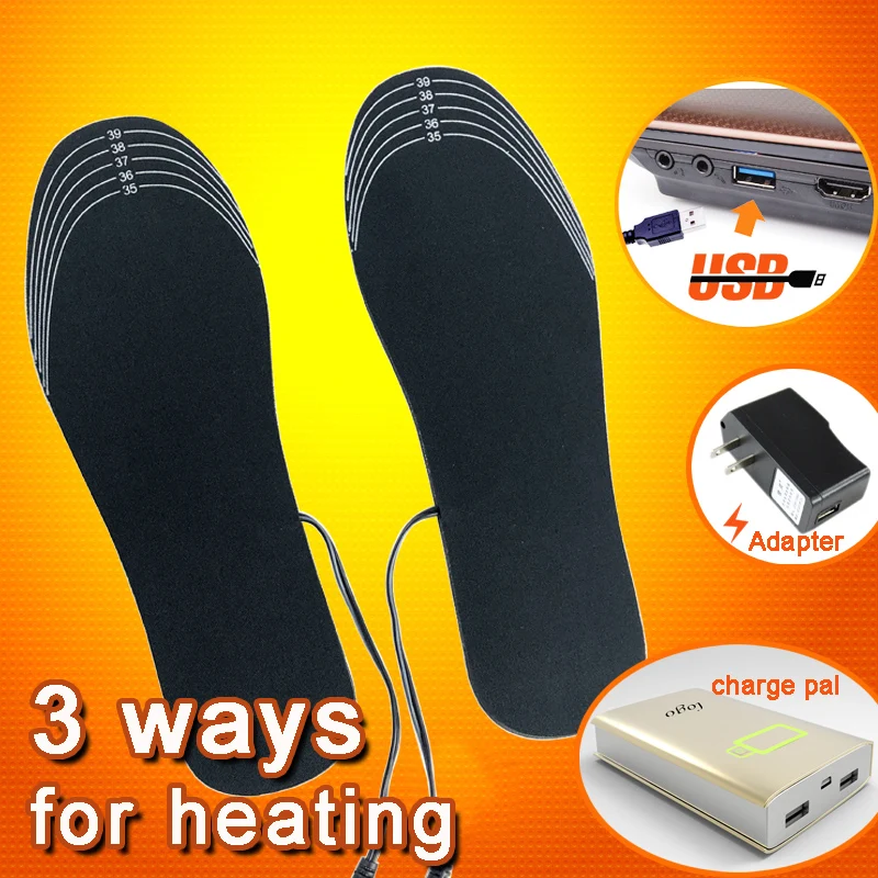 

Cuttable USB heating heated insoles, Black