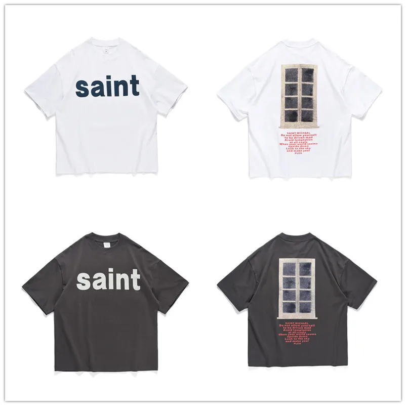 

Loose Bottoming Half-sleeved T-shirt Men's Trend Casual Printing T-shirt Kanye West Summer High Street Oversized Top