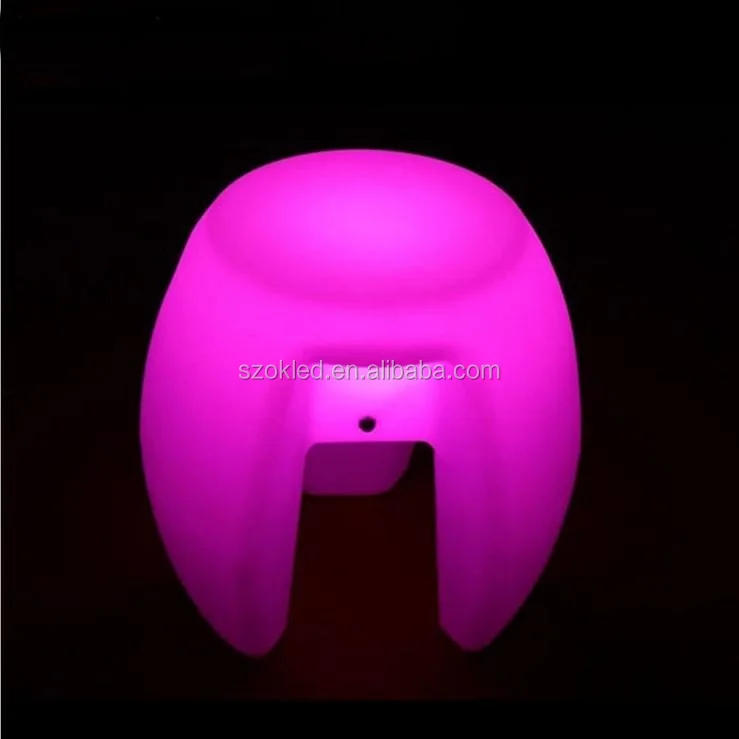 16-inch LED Tripod Stool, Dimmable Modern Fun LED Glow Chair W/Remote