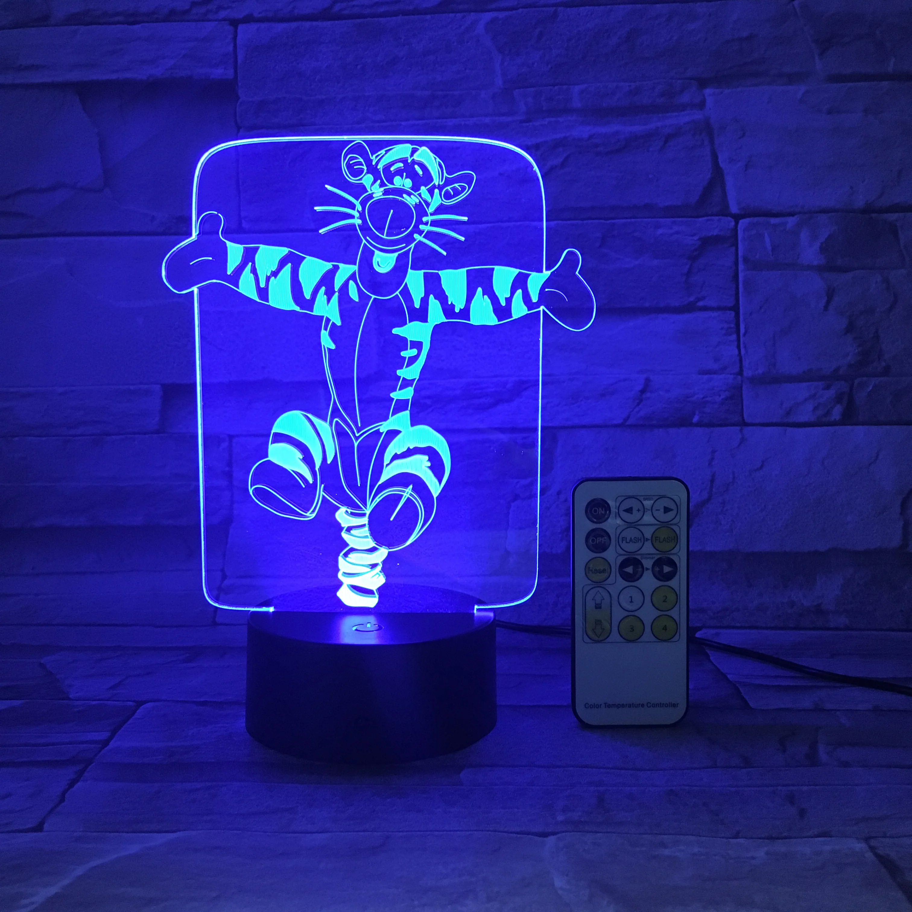 Funny Tiger shape Festival gift 3D USB Touch base Led light with remote control for indoor decoration