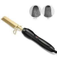 

Wet and Dry Hair Use Hair Curling Iron Straightener Comb Electric Environmentally Friendly Titanium Alloy Hair Curler Hot Comb