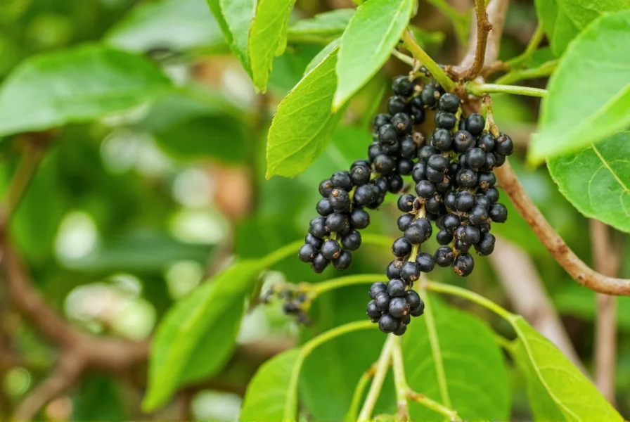 Black pepper vines growing on trees in Kerala, India with close-up of peppercorns