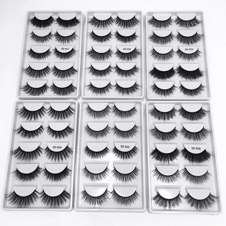 

Custom Label Faux Mink Lashes 5 Pairs Synthetic 3d Silk False Private Label Eyelashes Synthetic, Natural black