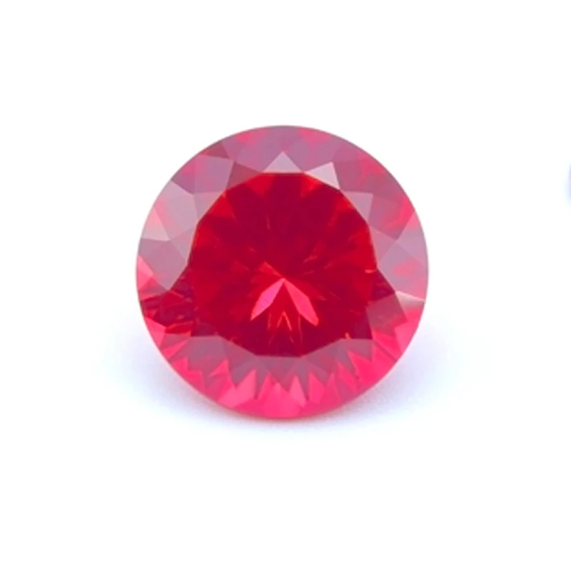 

Redleaf gems Sell synthetic price round shape 8mm loose red Ruby gemstone lab grown gems