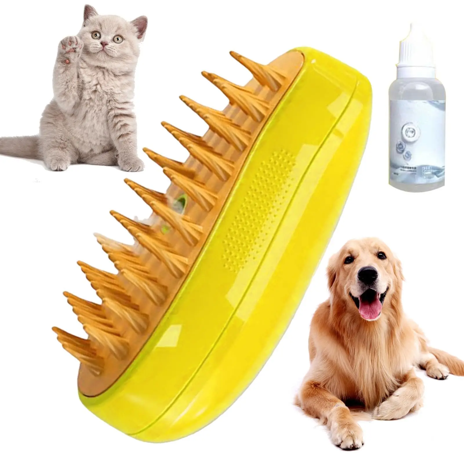 

Rechargeable Cat Slicker Brush Remove Shedding Hair Cat Spray Massage Comb 3 in 1 Steaming Cat Brush with Liquid Inlet