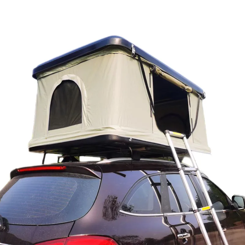 

Hard Shell Automatic Folding Car Roof Top Tent With Window, Green and black