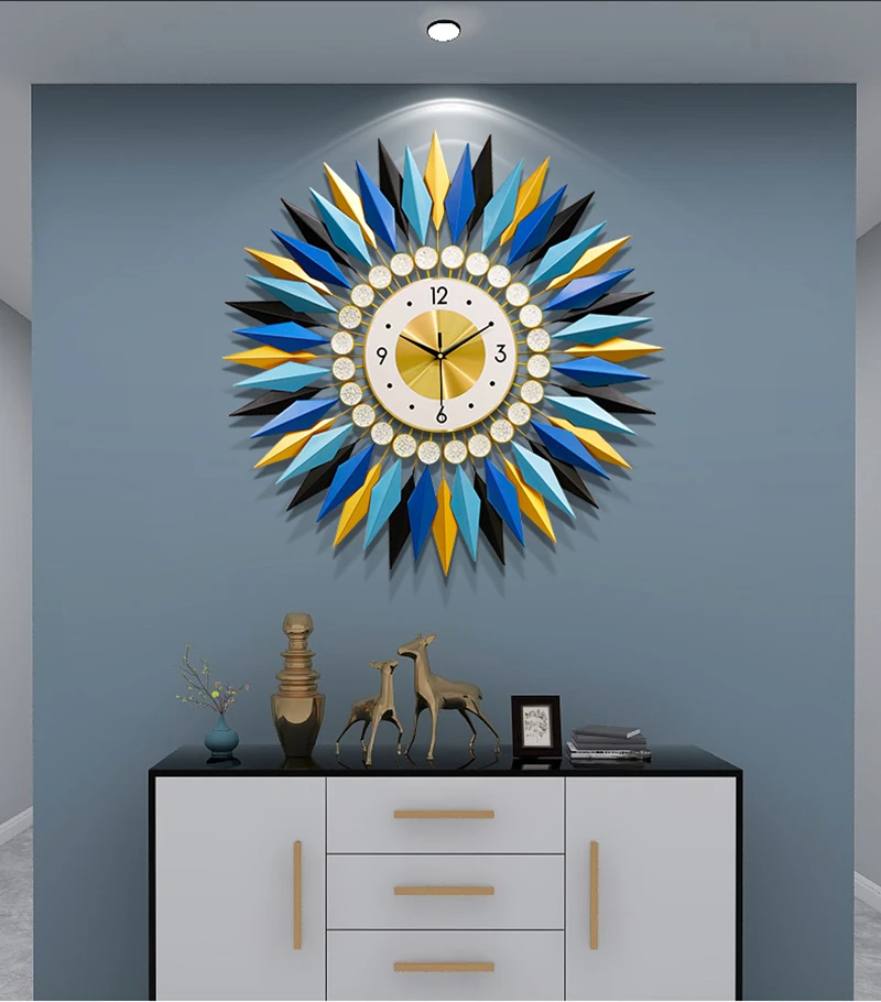 Luxury Colorful Beautiful Art Wall Clock New Fashion Home Decorative