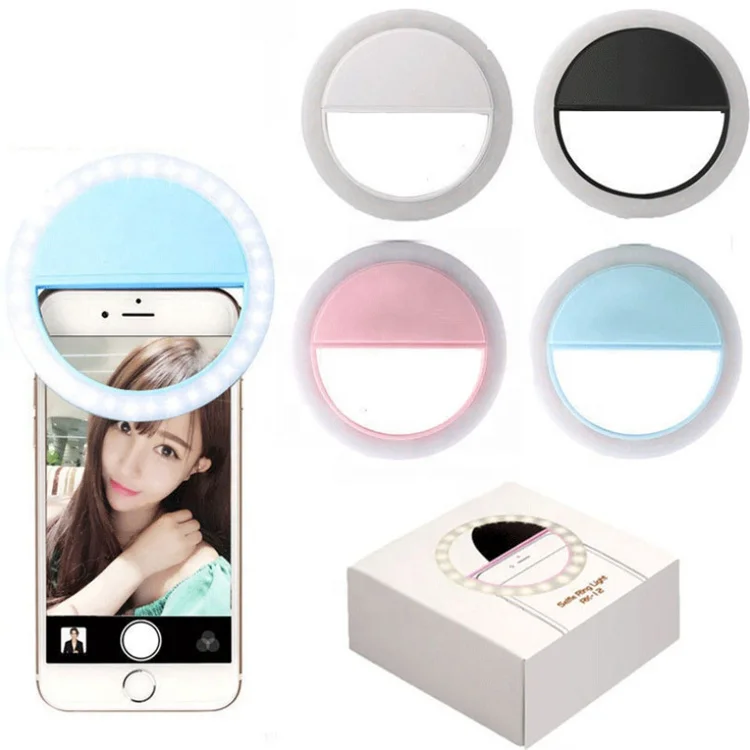 

DropShipping RK12 Makeup Beauty Fill Led Flash USB Rechargeable Clip Selfie Ring Light