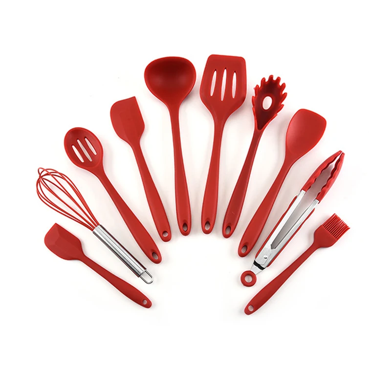 

Cheap Price 10 Pieces In 1 Set Silicone Cooking Utensil Set, China Supplier 10pcs/set Kitchen Accessories Silicone