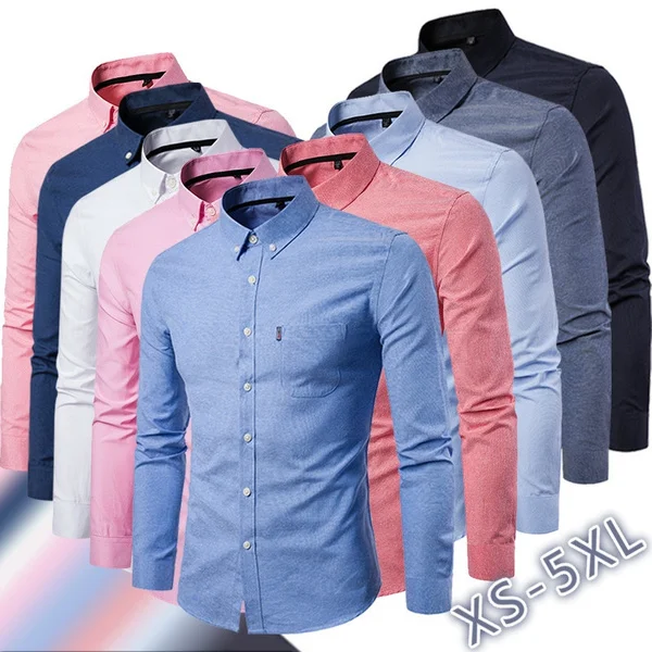 

2021 new fall winter large size Oxford spinning long-sleeved casual men's dress shirt for wholesale and customize