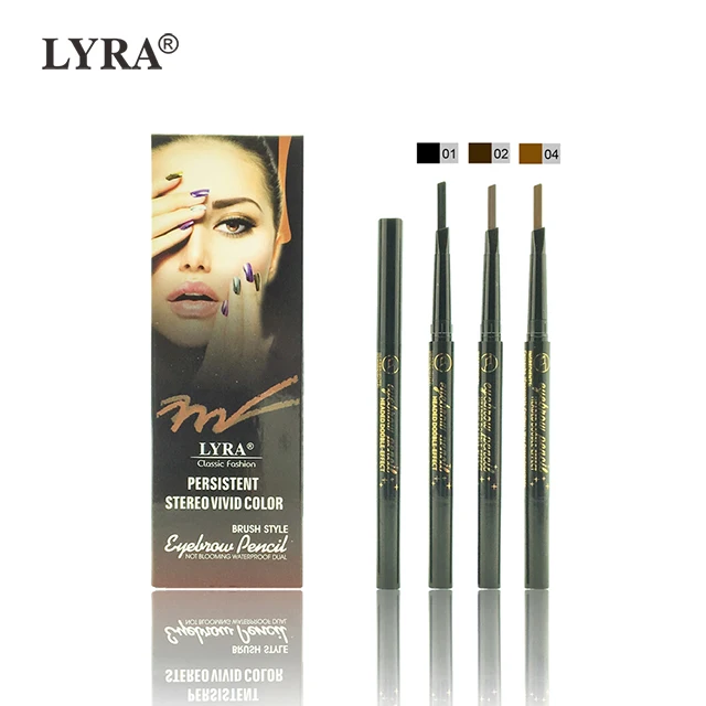

LY786 eyebrow pencil with 2 replaceable cartridge waterproof eyebrow with retail package