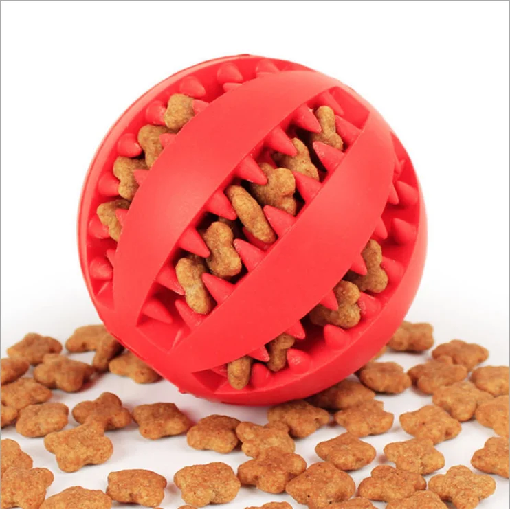 

Soft Pet Dog Toys Funny Interactive Elasticity Ball Dog Chew Toy For Dog Tooth Clean Ball Food Extra-tough Rubber Ball