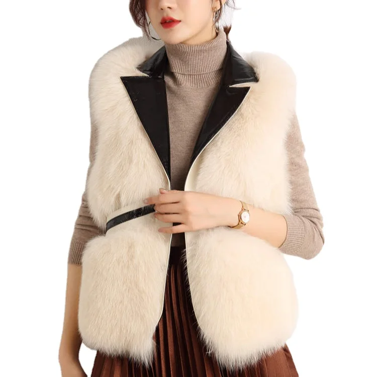 

Hot Sale Ladies Fashion Fox Fur Vest Women Winter Newest Wholesale Fur Vest Women