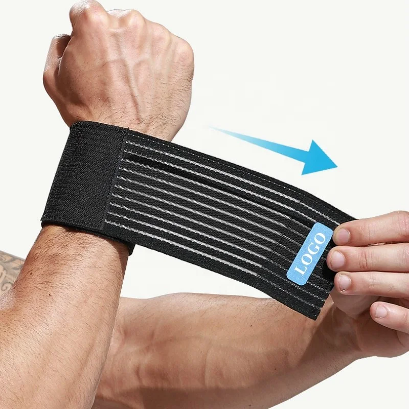 

Elastic Wristband Sports Gym Breathable Wrist Band Wrap Hand Support Bandage, Black, beige, blue-black, gray-white