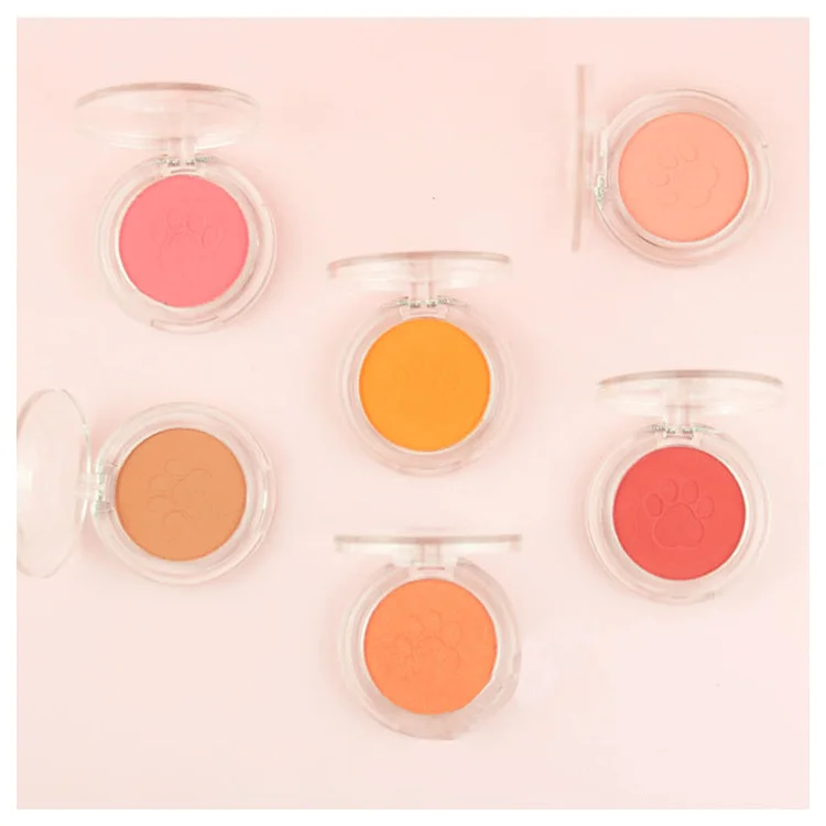MS 10 Colors Cat Paw Shape Natural Custom Logo Long Lasting Cosmetic Powder Wholesale Private Label Palette Blush