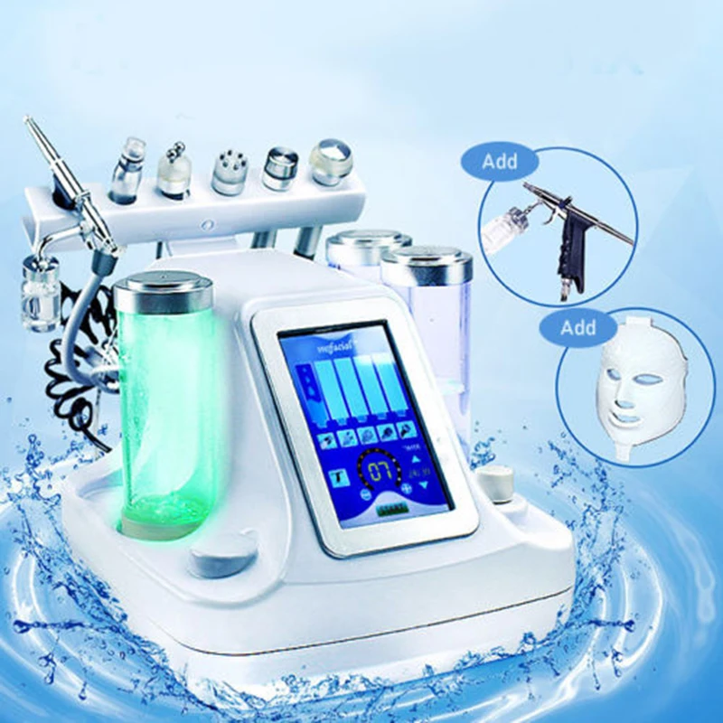 

NEW 7 in 1 Vacuum Face Cleaning Facial Hydra Water Oxygen Jet Peel Machine Massage Skin Care BIO Light RF Beauty Device