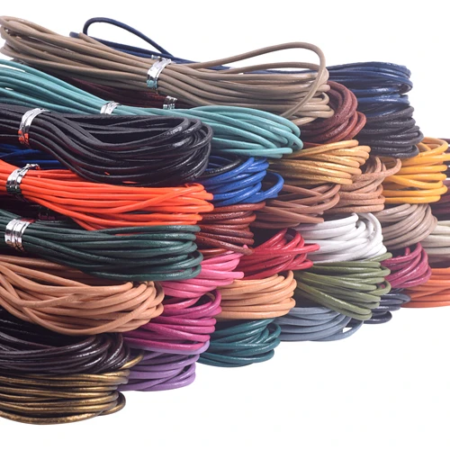 

1.0mm/1.5mm/2.0mm Mixed Colors Round 100% Cowhide Real Leather Cord for Bracelet Making