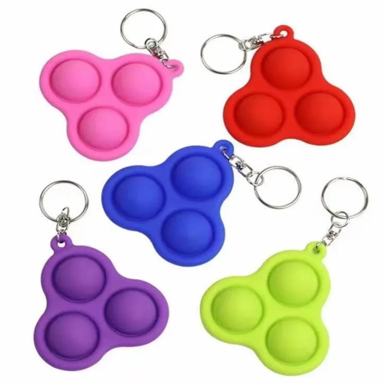 

Amazon Top Seller Simple Dimple Fidget Popper Baby Stress Mini Popping Fidget Toys Simple Dimple Popping Keychain, Multi colors