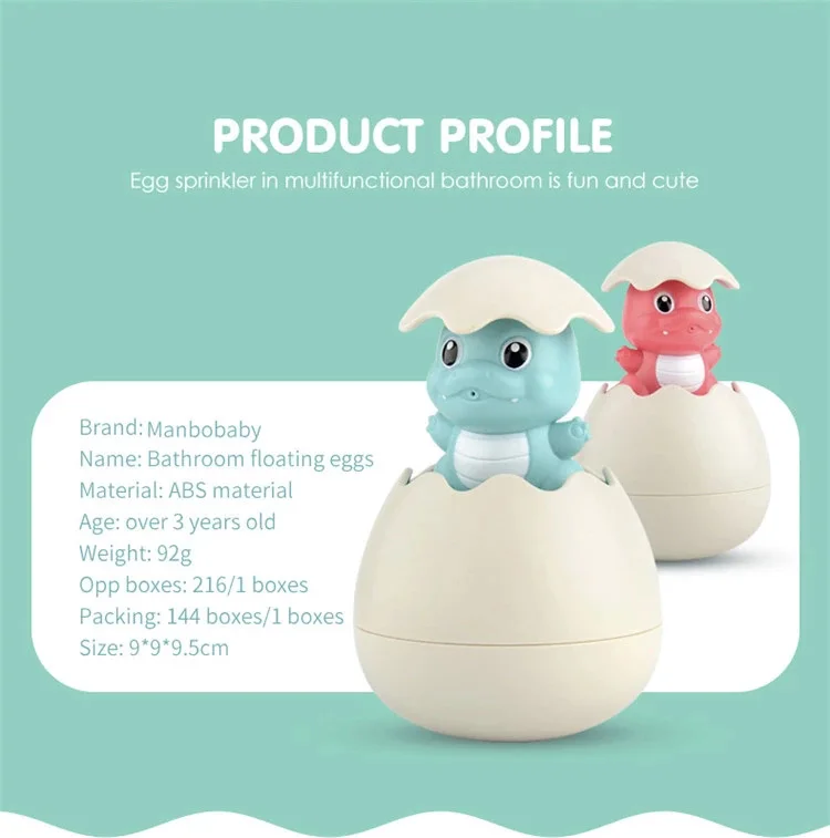 Floating Egg Shape Water Sprinkler Shower Baby Bath Toys Spray Water Playing Kids Eggs Dinosaur