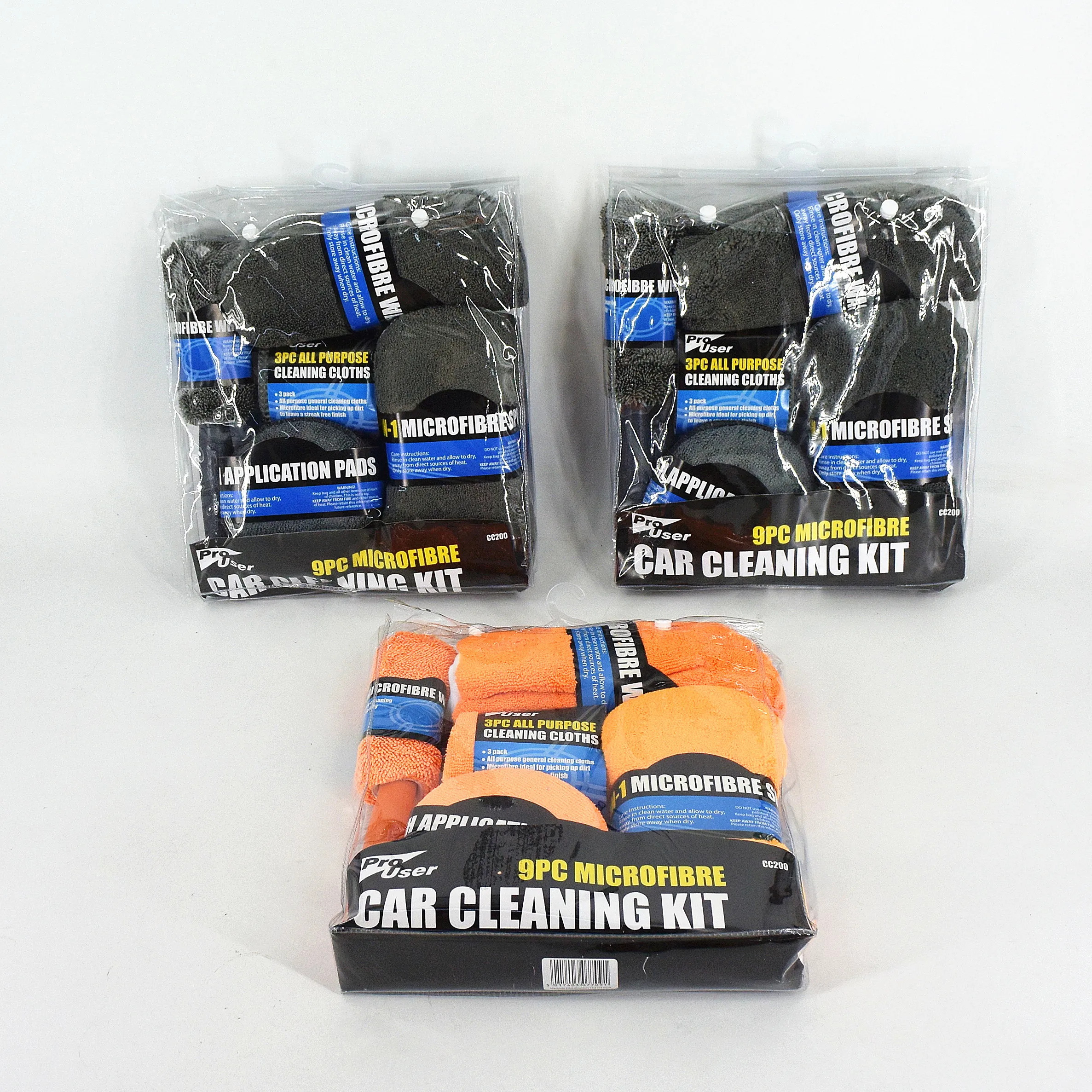 
9PCS microfiber Auto Care Car Wash kit car cleaning kit with microfibre towles wheel brush polish pads wash sponge 