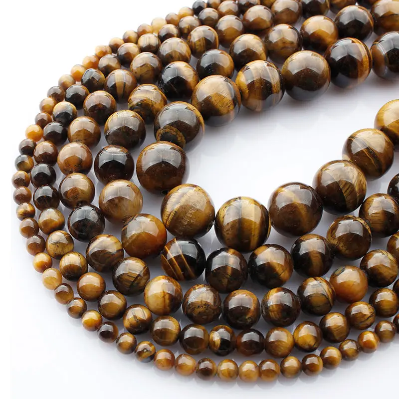 

Round Brown Tiger Eye Beads Gemstone Beads for Jewelry Making Strand