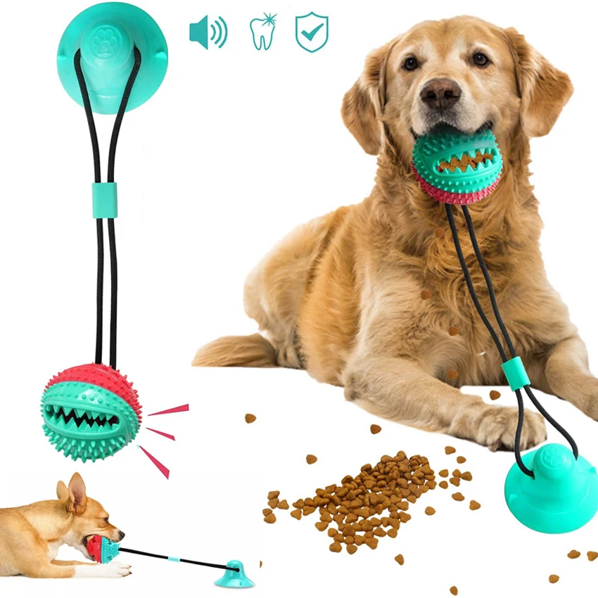 

Toy Silicon Suction Cup Tug Interactive Dog Ball For Pet Chew Bite Tooth Cleaning Toothbrush Dogs Food Toys