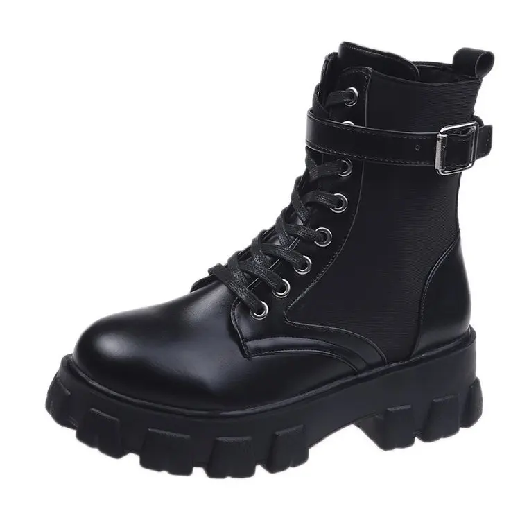 

New Chunky Boots Fashion Pocket Platform Boots, Women Ankle Boots Female Sole Pouch Ankle Boots, Women Botas Mujer, Colors