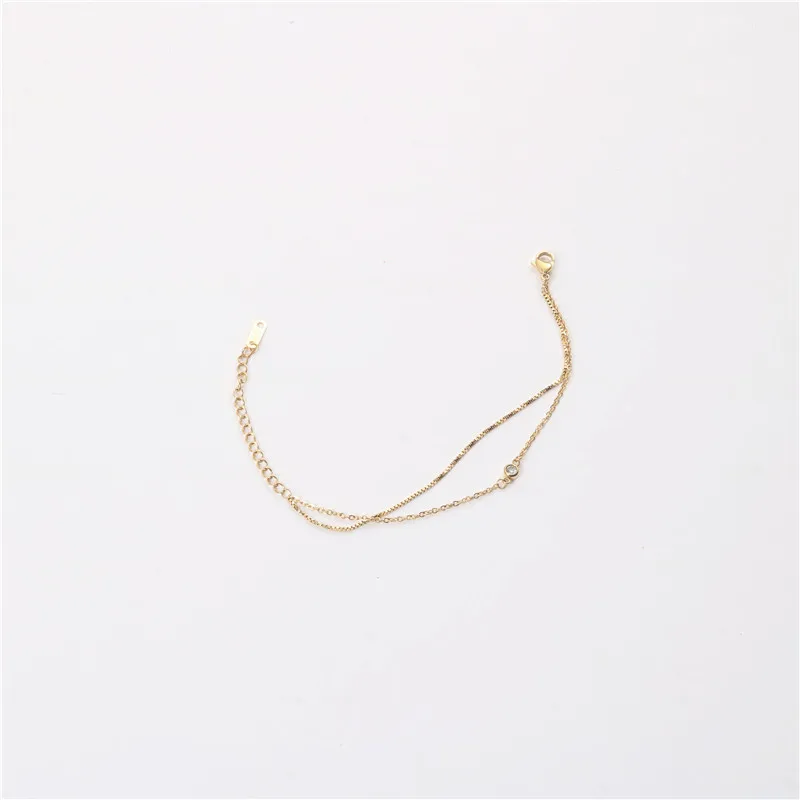 

Wholesale Double Chain Diamond Bracelet, Gold