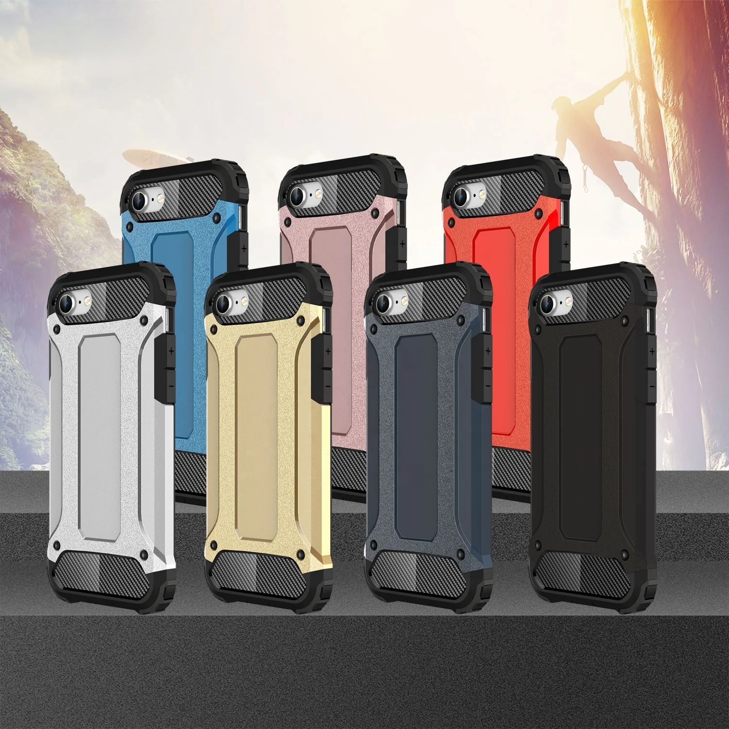 

For iPhone SE 2 Case, 2020 Hot Selling 2 in 1 PC Bumper Scratch Resistant Mobile Phone Case for iPhone 9 SE 2020, Multi colors