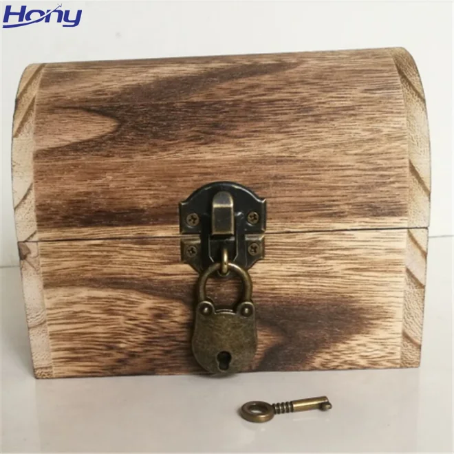 Vintage Wooden Pirate Treasure Chest Wholesale With Custom Handle/key Lock,Arched Top Wood Box
