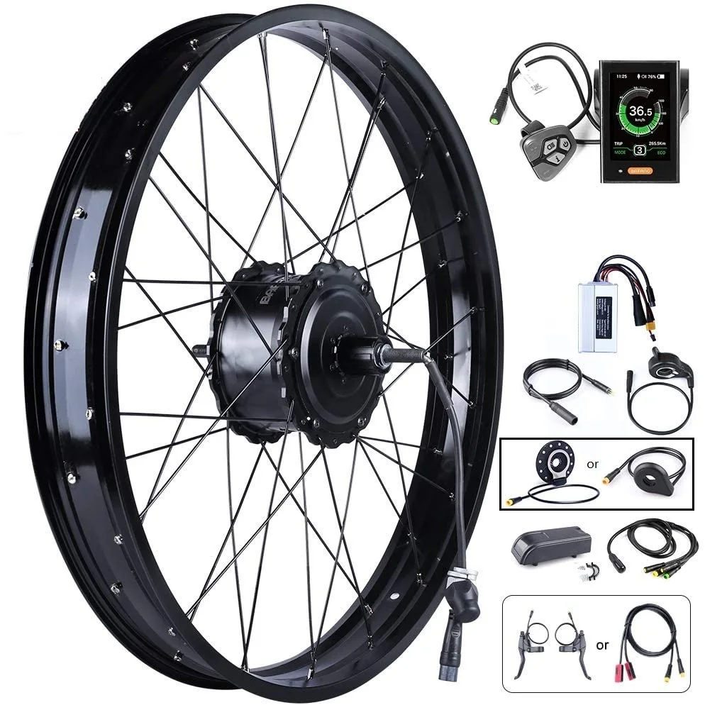 

Ebike Conversion Kit Bafang 48V 750W Rear Hub Motor RM G060.750.DC OLD 175mm with 20" 26"*4.0 Rim for Snow Fat Electric Bicycle, Black